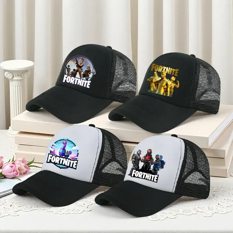 Fortnite Baseball Cap Cartoon Game Printed Hat Kids Summer Breathable Mesh Hat Adjustable Peaked Cap Childrens Birthday Gift
