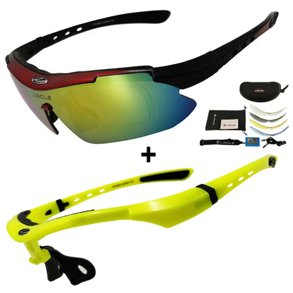 LOCLE Cycling Glasses UV400 Polarized Cycling Sunglasses Men Road MTB Bike Bicycle Glasses Fishing Riding Goggle Cycling Eyewear