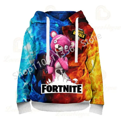 Llama Battle Royale F-Fortnited Hoodies 3D Printed Men Women Children Sweatshirts Boy Girl Kids Streetwear Pullover Green Tops