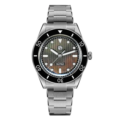 San Martin Official 39mm Guilloche MOP Dial Miyota 90S5 Sport Watch Automatic Mechanical Sapphire Bezel 20 ATM Luminous SN0151