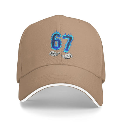 6 7 Meme Six Seven 67 Hands Meme Sun Baseball Cap Summer Unisex Men Logo Trucker Hat Sunscreen Stylish Tennis Skate Snapback Cap