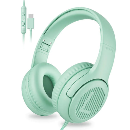 Awatrue Kids Headphones with Microphone, Safe Volume Limited Wired Kids Headphones for School, Toddler & Children, Comfortable Stereo Headset for Learning, Travel & Gaming
