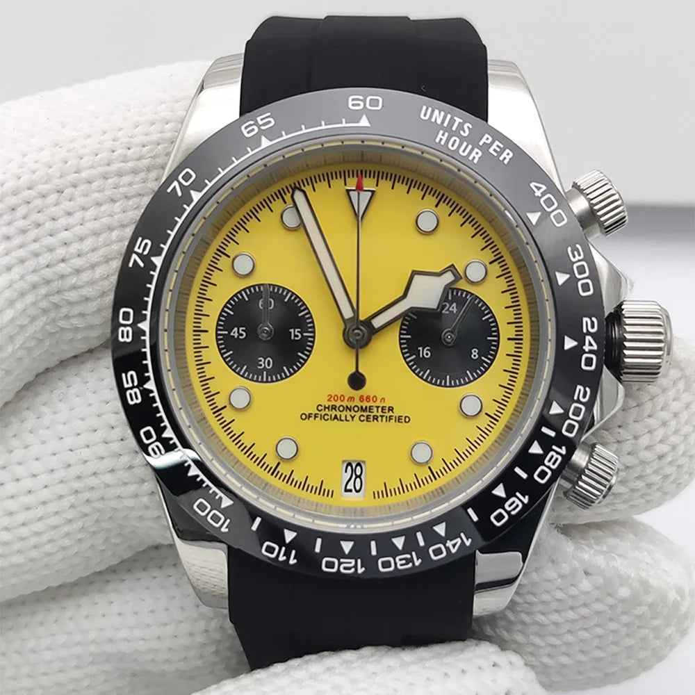 2025 New Design Vintage Men's Watch Moon Quartz Watch Men's Speed Sport Chronograph AR Sapphire VK64 Clock Men watch
