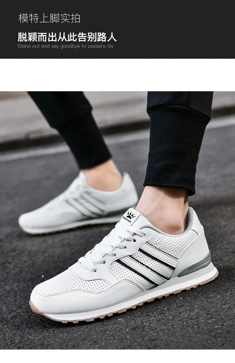 Miesten syksyn urheilukengät, matalat juoksukengät, valkoiset, kestävät, klassiset vapaa-ajan kengät, matalavartiset, trendikkäät ja muodikkaat vaellus- ja kävelykengät