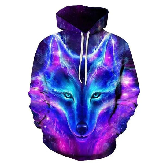 Personalisierter neuer 3D-Herren-Hoodie für Herbst und Winter mit Wolf-Motiv, Designer-Herren-Hoodie in hoher Qualität