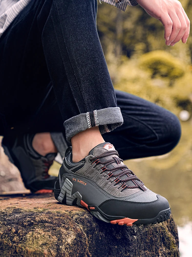 Scarpe da trekking per appassionati di attività all’aria aperta - Scarpe da trekking impermeabili da uomo - Scarponi da montagna - Scarpe tattiche da caccia nel bosco in vera pelle