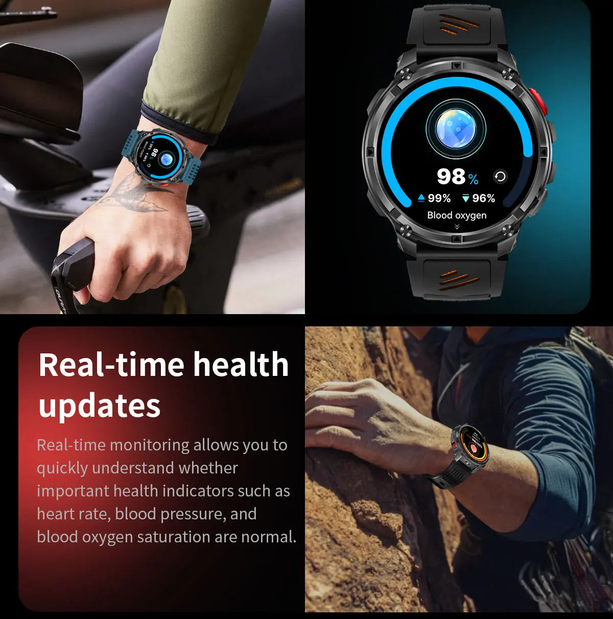 New T-REX3 Ultra 1100mAh Battery SmartWatch 10ATM Waterproof GPS Compass Flashlight 1.7" AMOLED HD Call Sports Smart Watch Men