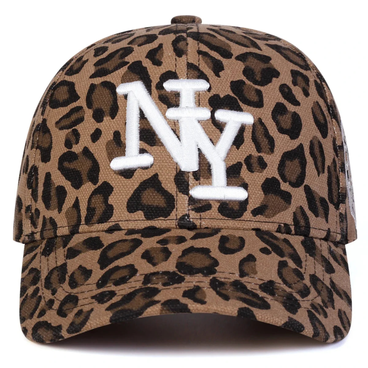 Unisex NY Letter Embroidery Leopard Print Baseball Caps Spring Autumn Outdoor Adjustable Casual Hats Sunscreen Hat Sports Cap