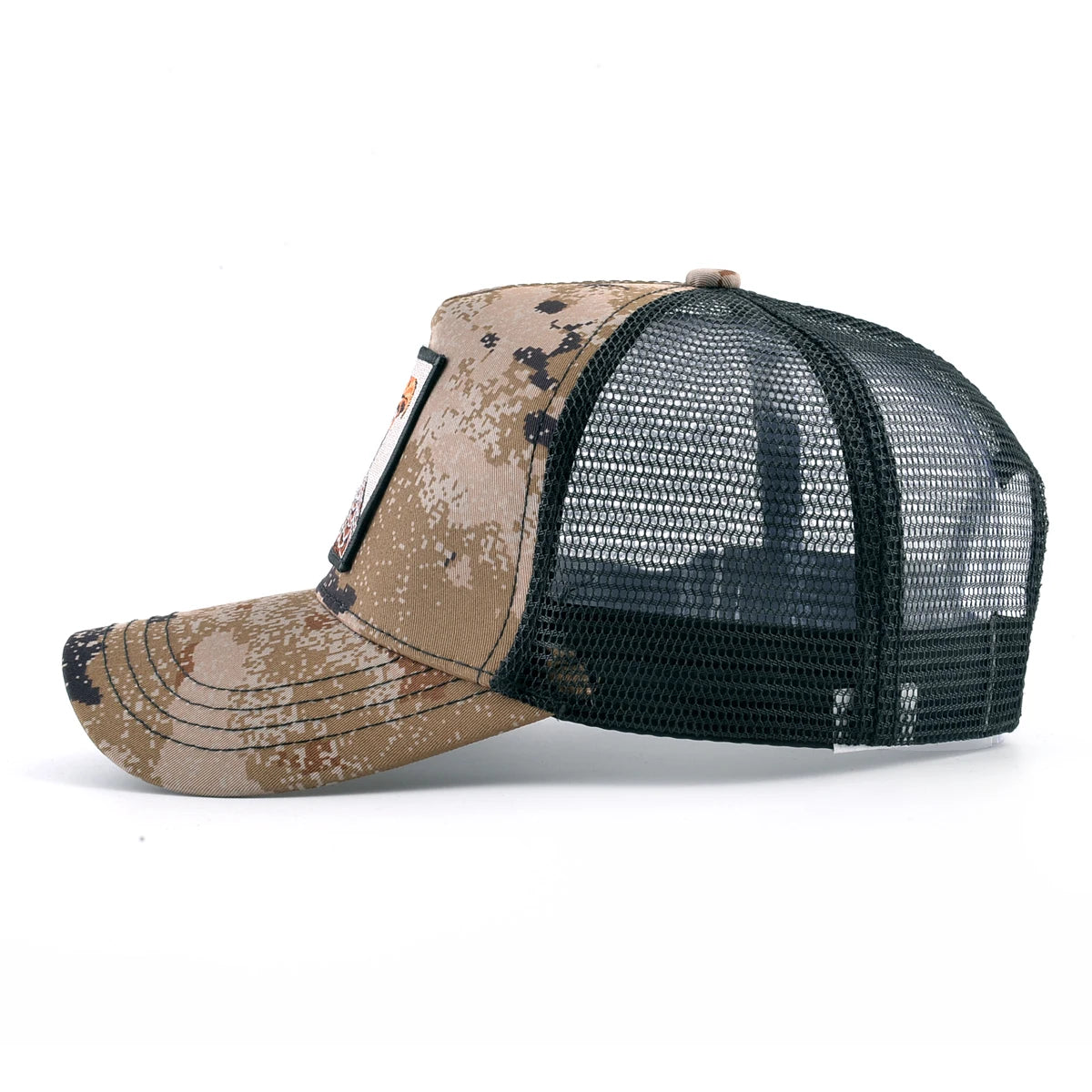 Gorras trucker de moda con parche bordado de cabra, snapback para las cuatro estaciones, gorra de béisbol para hombre y mujer con visera ajustable