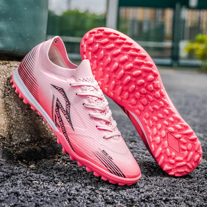 Chaussures de football pour hommes adultes, modèle TF, à tiges hautes, avec empeigne souple en PU, semelles antidérapantes et crampons, idéales pour les matchs et l'entraînement sur gazon synthétique.