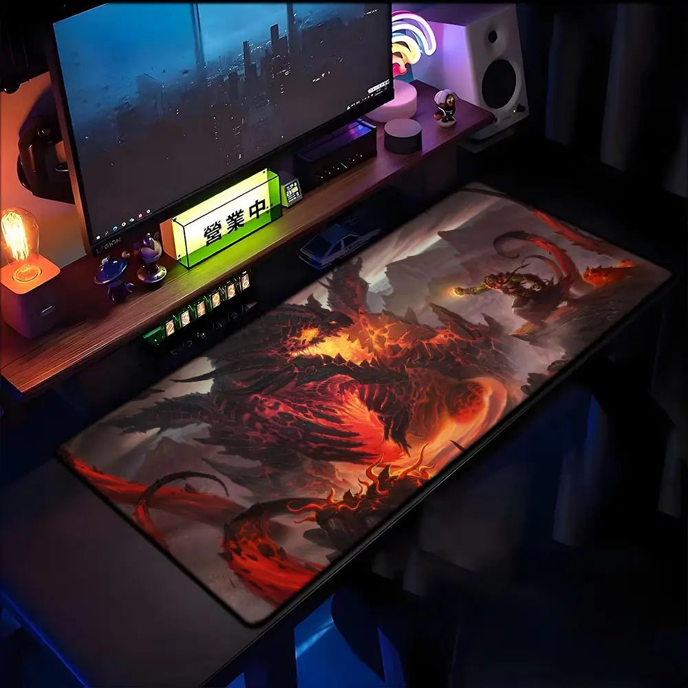 World of Warcraft Lich King-musemåtte til PC, HD-anime-gamingtilbehør, tastatur-musemåtte til laptop, XXL, gaming-skrivebordsmåtte