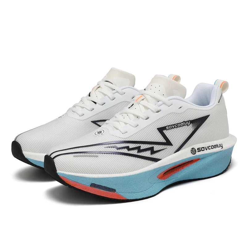 Sapatilhas de corrida com placa de carbono, especialidade maratona, para homem e mulher, desportivas, respiráveis, leves, confortáveis, atléticas e antiderrapantes