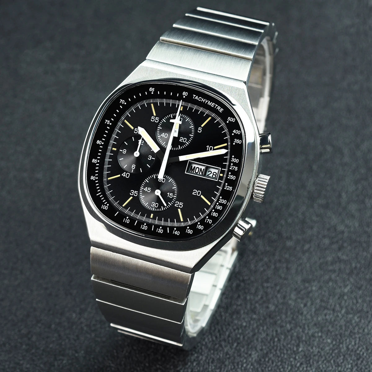 Hruodland new 2025 new 0S00 retro men's quartz chronograph sapphire stainless steel waterproof 5Bar luminous C3 reloj hombre