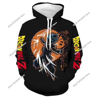 Sweatshirt com capuz Dragon Ball para rapazes e raparigas, novo modelo de outono e inverno, criativo, largo e versátil