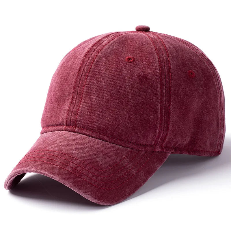 Men Women 53-56cm 56-59cm 60-63cm Vintage Unstructured Baseball Cap Washed Cotton Adjustable Cap for Big/ Small Head and Kids