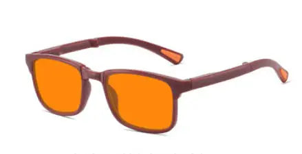 Night Vision Retro Square Women Anti Blue Light Sunglasses UV400 Men Computer Game Anti Radiation Red Orange Sleep Lens Eyewear
