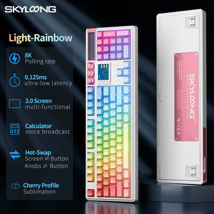 Tastiera meccanica wireless SKYLOONG GK104 Pro 100% personalizzata, switch low-noise hot-swap per PC gamer e accessori da ufficio