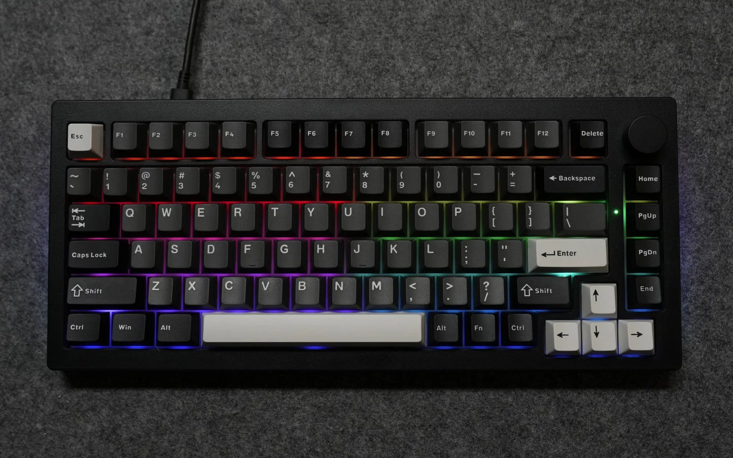 Tastiera meccanica gaming personalizzata Akko 5075 V3 75% ANSI-US con manopola del volume, hot-swappable, RGB, USB Type-C/2.4g e BT5.0 tri-mode