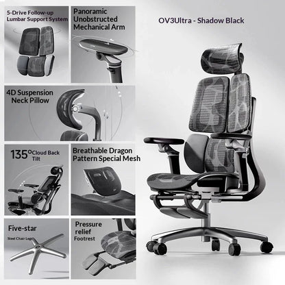 Cadeira de escritório em malha ergonómica, executiva, para computador e gaming, mobiliário moderno, giratória, com rodas e ajustável, Silla Gaming, cadeira ergonómica