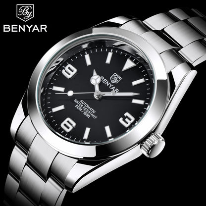 BENYAR 2025 Nuevo reloj mecánico automático para hombre, estilo business deportivo de lujo, relojes para hombre, resistente al agua 50M, Relogios Masculino