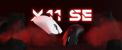 ATTACK SHARK X11SE trådlös gamingmus, tri-mode, 63g superlätt med PAW3311-sensor, 22000 DPI, 300mAh batteri, dubbel drivrutin