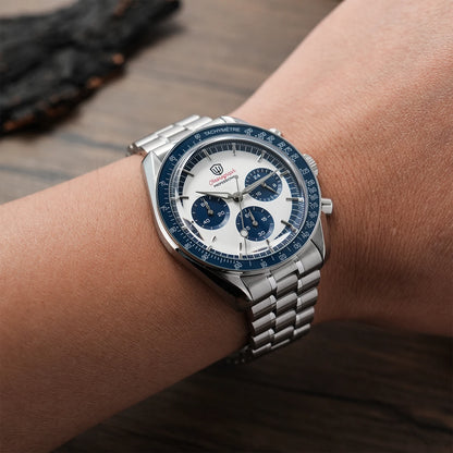 Watchdives WD1863 Watch VK63 Quartz Chronograph Movement Bubble Sapphire Crystal 100m Waterproof Luminous 39mm Vintage Watches
