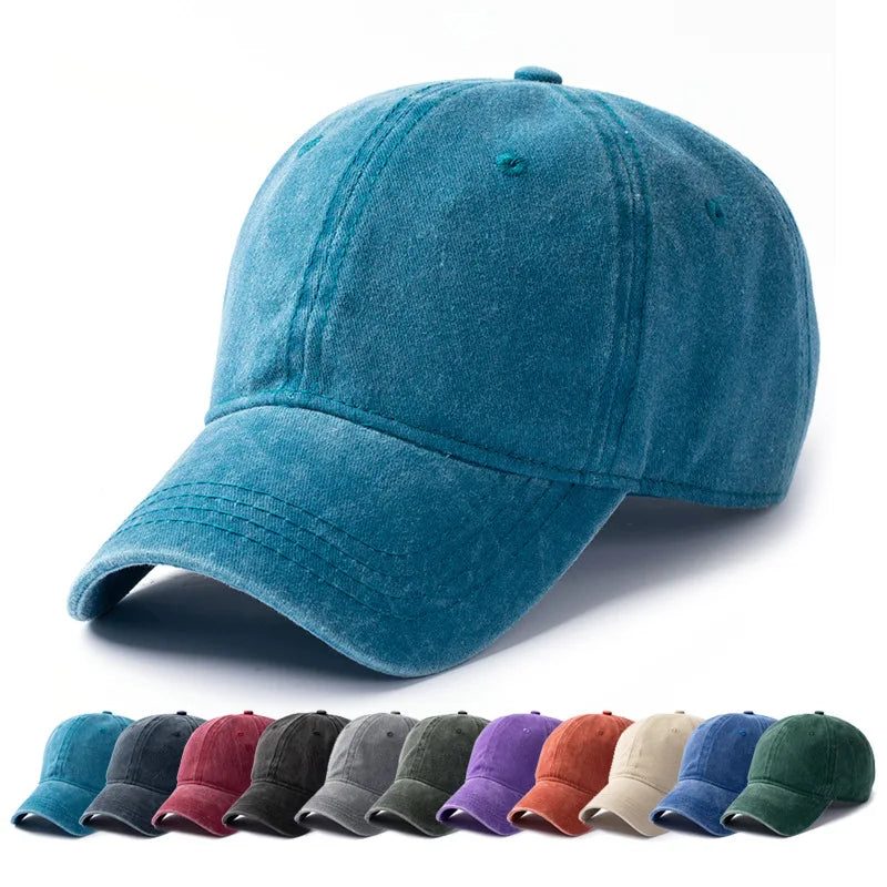 Men Women 53-56cm 56-59cm 60-63cm Vintage Unstructured Baseball Cap Washed Cotton Adjustable Cap for Big/ Small Head and Kids