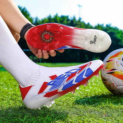 Nouvelles chaussures de football pour hommes, crampons pour terrain en herbe, de haute qualité, antidérapantes, légères, mi-hautes, pour les matchs en extérieur, chaussures de sport, très vendues pour l'entraînement.