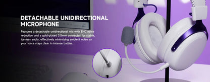 Auriculares gaming AKKO Verge S9 con micrófono – Driver de 53mm, Bluetooth 5.3 inalámbrico de cuatro modos, sonido envolvente 7.1, auriculares gaming profesionales para FPS