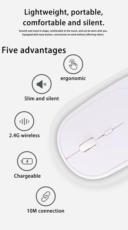 Lenovo bežični miš USB punjivi ergonomski podesivi DPI uredski tihi 2.4G Bluetooth optički električni miševi za gaming i ured