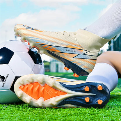 Nouvelles chaussures de football pour hommes, chaussures de match montantes, chaussures de futsal de haute qualité, chaussures de football d'intérieur antidérapantes, baskets d'extérieur, crampons pour gazon, meilleures v