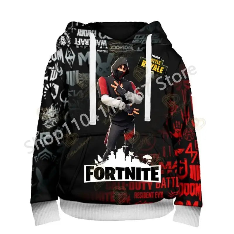 Llama Battle Royale F-Fortnited Hoodies 3D Printed Men Women Children Sweatshirts Boy Girl Kids Streetwear Pullover Green Tops