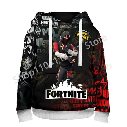 Llama Battle Royale F-Fortnited Hoodies 3D Printed Men Women Children Sweatshirts Boy Girl Kids Streetwear Pullover Green Tops