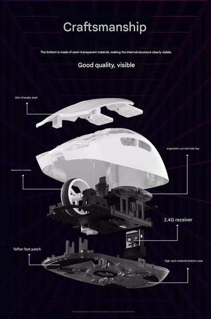 Aigo GM80 PLUS PRO Wireless Mouse Bluetooth PAW3311/PAW3395 Lightweight 1000HZ Wired Three-mode Gaming E-sports Mouse Gift