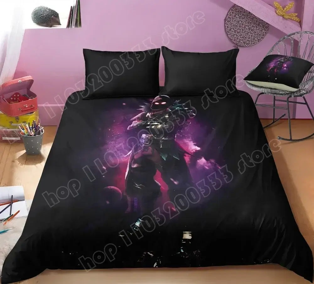 Fortnite Bedding Set Duvet Cover 3 Piece 3D Printed Bedroom Bedding Game Anime Cartoon Pillowcase Room Decoration Gifts