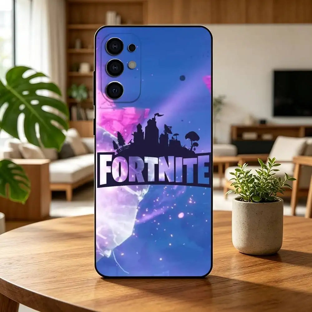 Capa de Telemóvel F-Fortnites-PC Game para Samsung S25,S24,S21,S22,S23,S30,Ultra,S20,Plus,Fe,Lite,Note,10,Preta