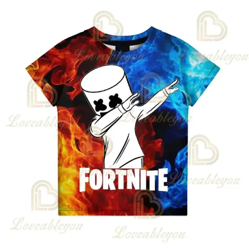 Camiseta Fortnite para niños Banana Peely, camiseta para hombre y mujer, camiseta Battle Royale Game, tops de verano Harajuku