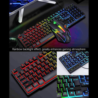 Combo gaming de teclado y ratón de 4 piezas, teclado ergonómico de 104 teclas, ratón con luz de respiración de 4 colores, auriculares y alfombrilla antideslizante para ratón