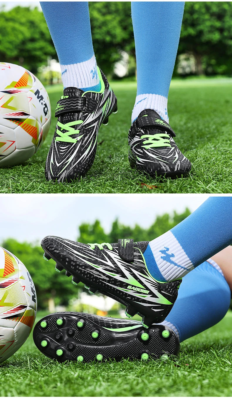 Nouvelles chaussures de football pour enfants, crampons antidérapants pour terrain de football, chaussures de football pour enfants, bottes de football d'intérieur, baskets professionnelles rapides, pointures 28-39.