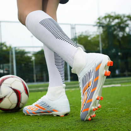 Nouvelles chaussures de football pour hommes, antidérapantes TF/FG, chaussures de sport confortables pour garçons et femmes, chaussures de sport à la cheville, chaussures de football professionnelles, baskets