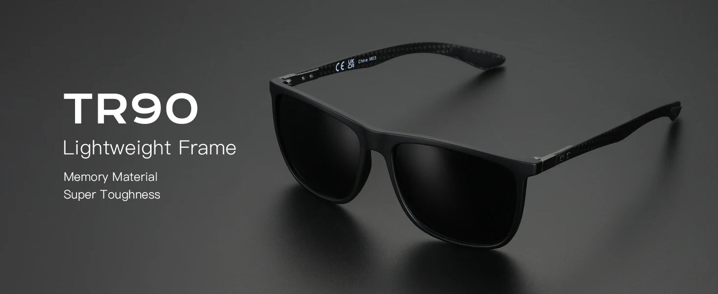ZENOTTIC New Square Polarized Sunglasses for Men Ultralight Carbon Fiber Sun Glasses Driving Fishing Golf Sport UV400 Protection