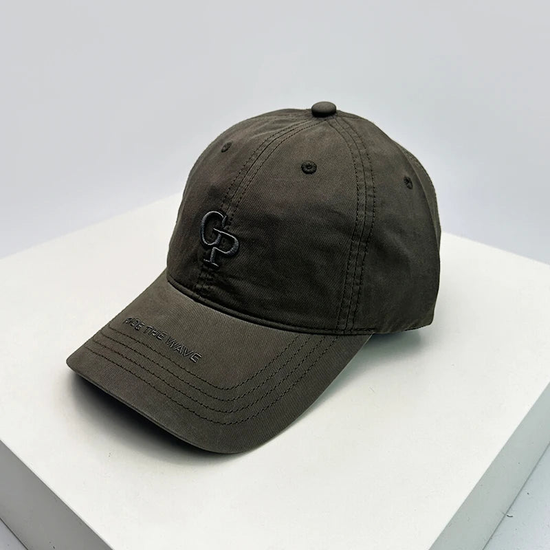New Unisex Korean Embroidered GP Letters Baseball Hats Casual Breathable Retro Sunshade Peaked Caps Versatile Fashion Outdoor