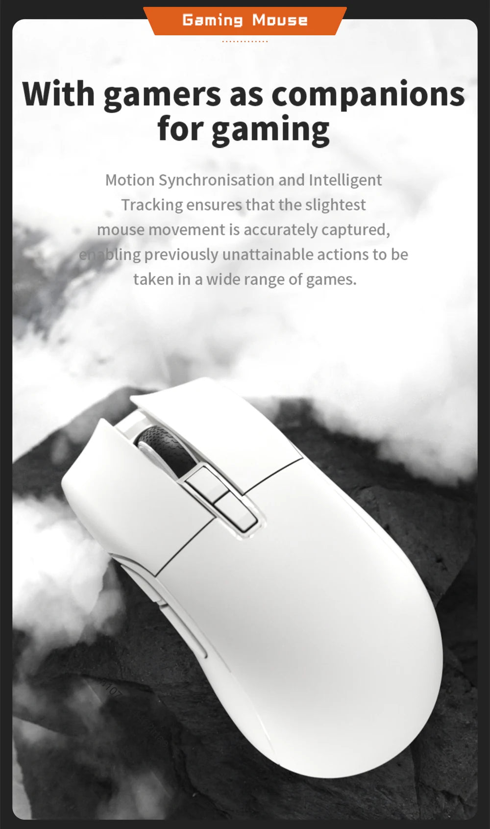 Motospeed Darmoshark N3 Pro Bluetooth vezeték nélküli gamer egér, dupla 8K, hárommódú, újratölthető, PAW3395, 64g, ergonomikus gamer egér