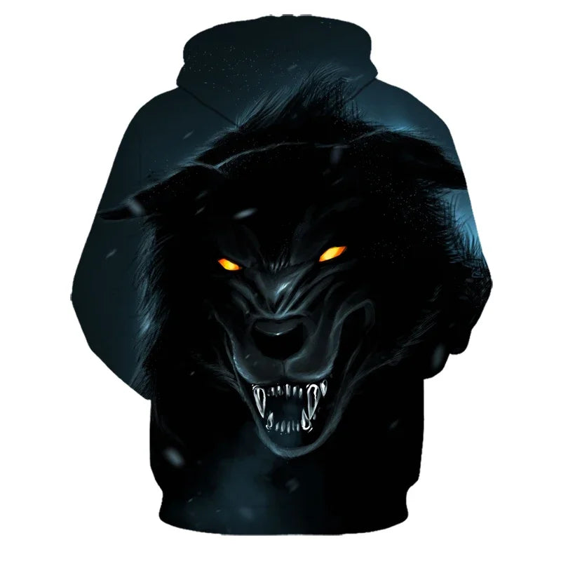 Animal Wolf – bluzy z kapturem drukowane w 3D dla mężczyzn i kobiet, modne, codzienne, oversize, swetry typu pullover, styl hip-hopowy, Harajuku, odzież uliczna