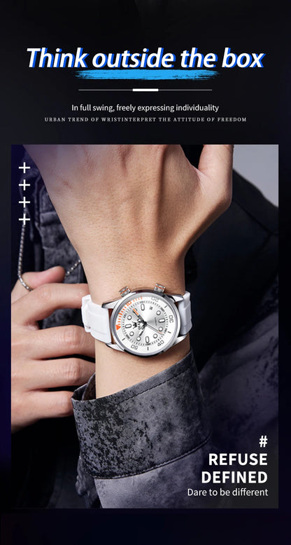 OLEVS Automatic Men's Watches Luxury Top Brand Green Water Ghost Diving Series Silicone Strap Original Mechanical Man Watch 6751
