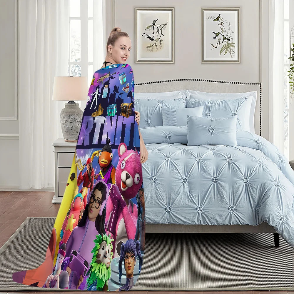 Game Cool F-Fortnite Blanket For Soft Throw Blanket for Picnic Bed Sofa Home Bedroom Cozy Warm Comfortable