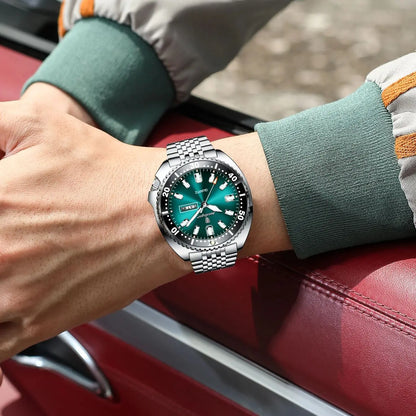 Relógio de luxo para homem POEDAGAR, estilo empresarial, com data e dia da semana, estanque e luminoso, em aço inoxidável e com movimento de quartzo.