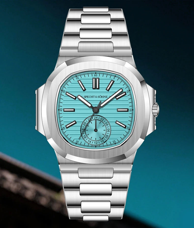 Specht & Söhne New Classic 40.8MM Ultrathin Watch For Men Japan VH60 Movt Sapphire Crystal 5980 Sports Wristwatch 50M Waterproof