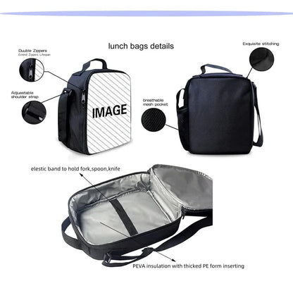Mochilas Infantis de Design Gaming F-FortniteS com Lancheira e Estojo, Mochilas Escolares de Grande Capacidade para Meninos e Meninas, Melhor Presente