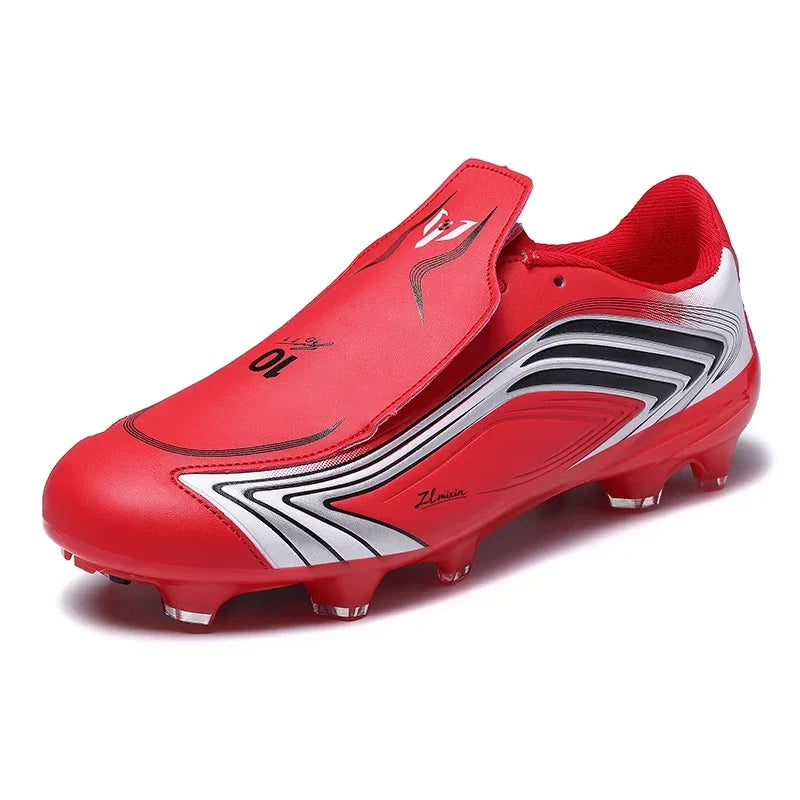 Chaussures de football à crampons longs FG pour hommes, modèle bas, antidérapantes, ultra-légères, pour entraînement et matchs sur gazon naturel en extérieur